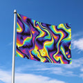 Psychedelic Wavy Print Polyester Flag