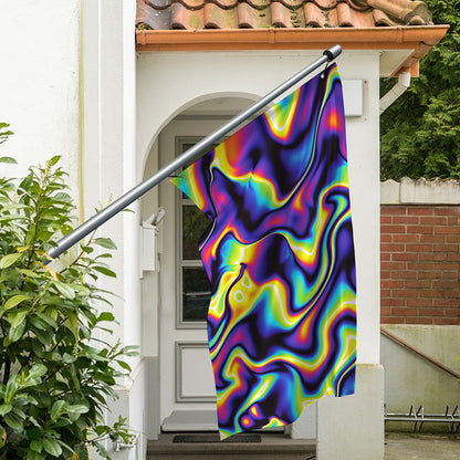 Psychedelic Wavy Print Polyester Flag