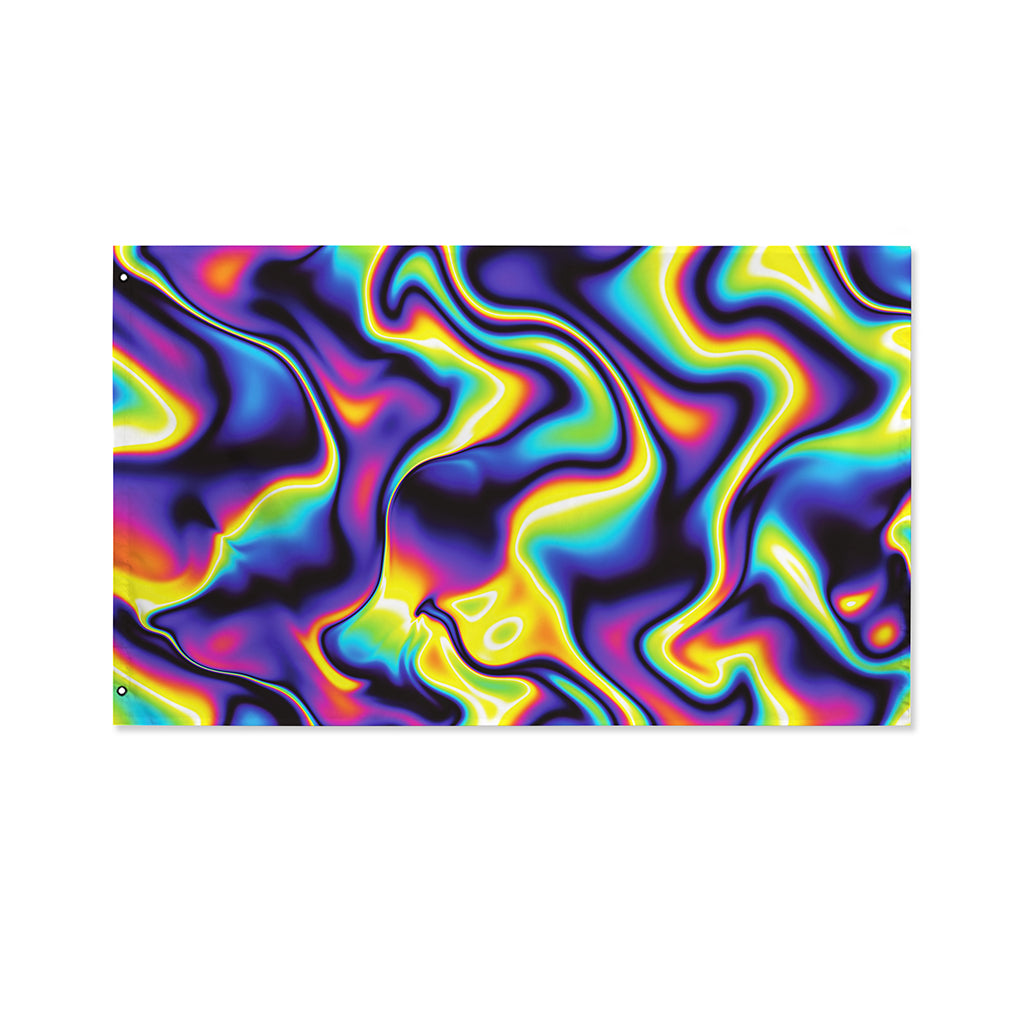 Psychedelic Wavy Print Polyester Flag