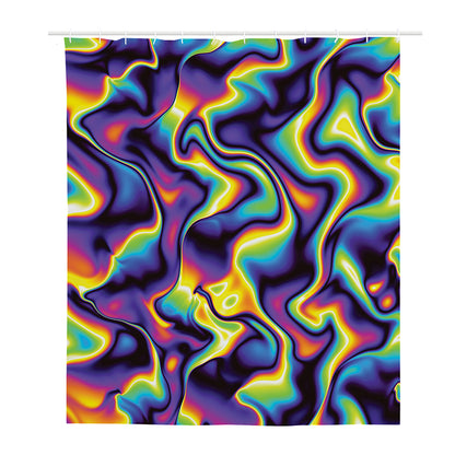 Psychedelic Wavy Print Polyester Shower Curtain