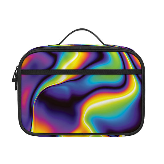 Psychedelic Wavy Print Portable Lunch Bag