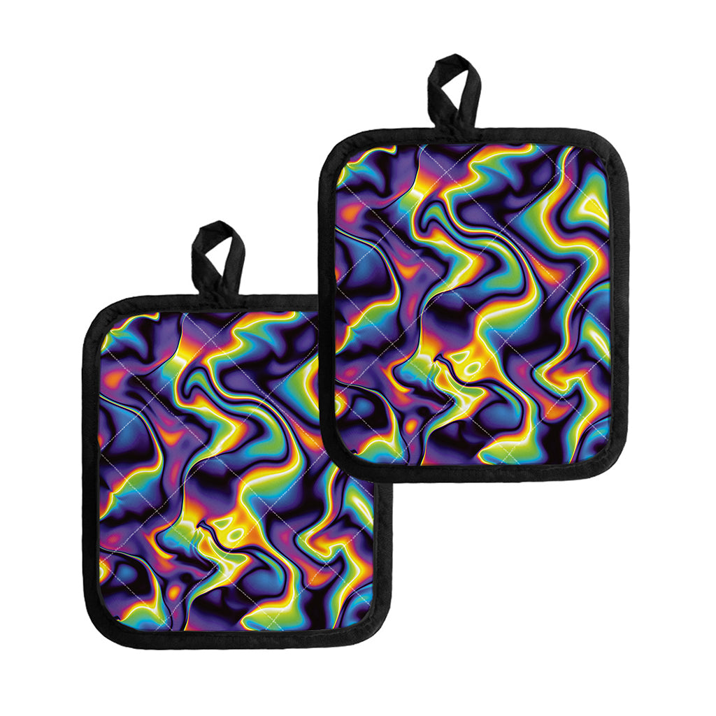 Psychedelic Wavy Print Pot Holders