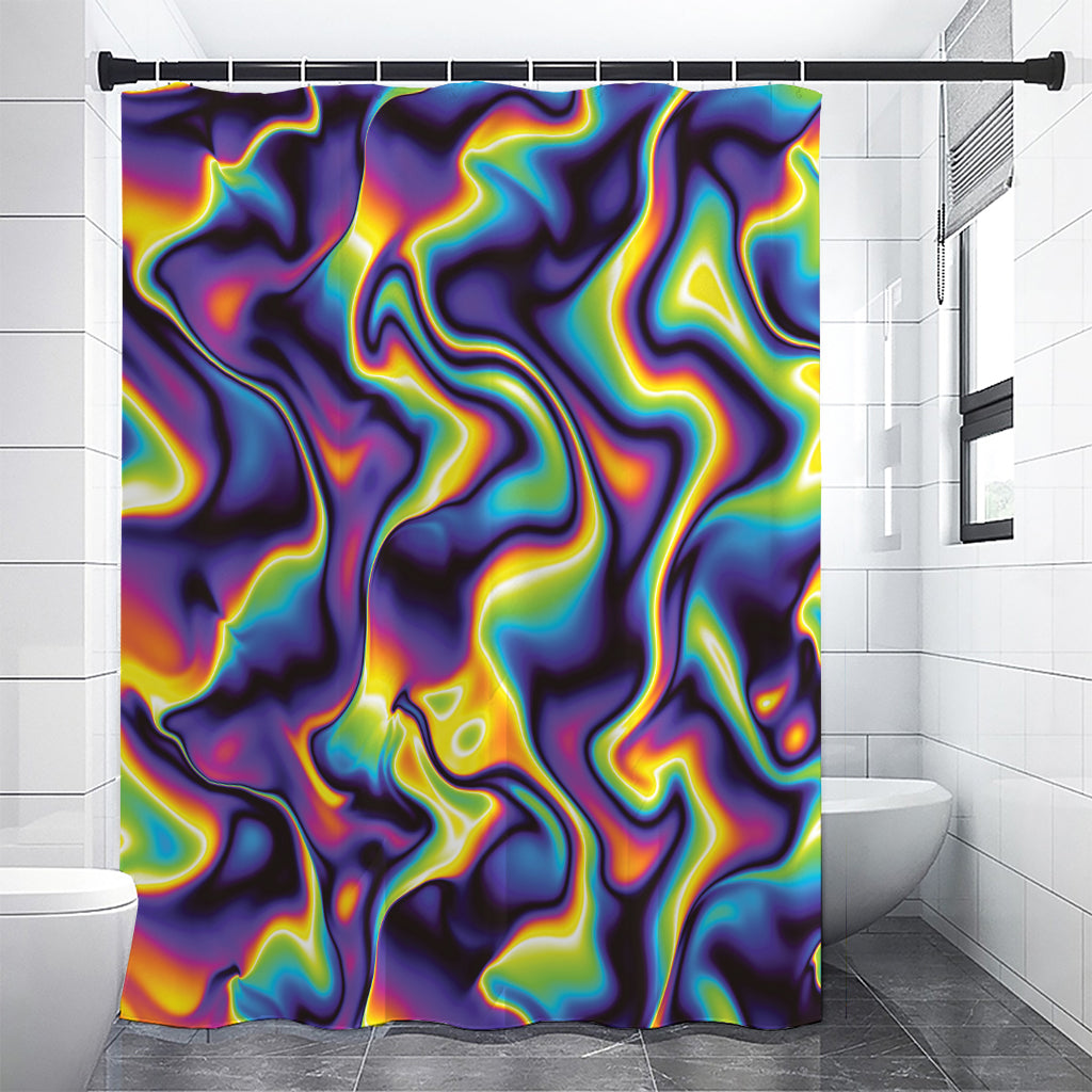 Psychedelic Wavy Print Premium Shower Curtain