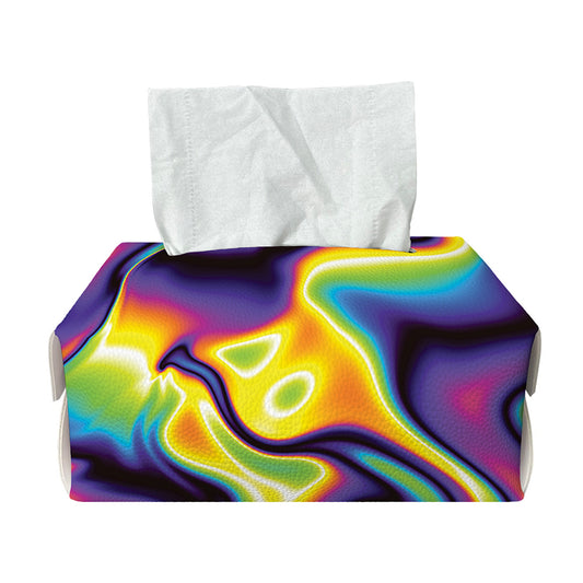 Psychedelic Wavy Print Rectangle Tissue Box Cover