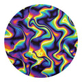 Psychedelic Wavy Print Round Blanket