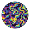 Psychedelic Wavy Print Round Floor Mat