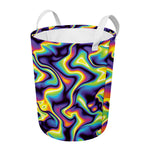 Psychedelic Wavy Print Round Laundry Basket