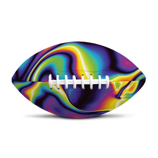 Psychedelic Wavy Print Rugby Ball