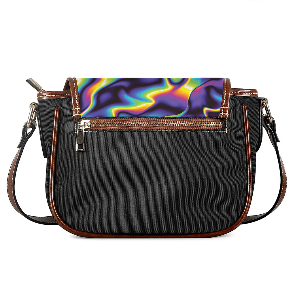 Psychedelic Wavy Print Saddle Bag