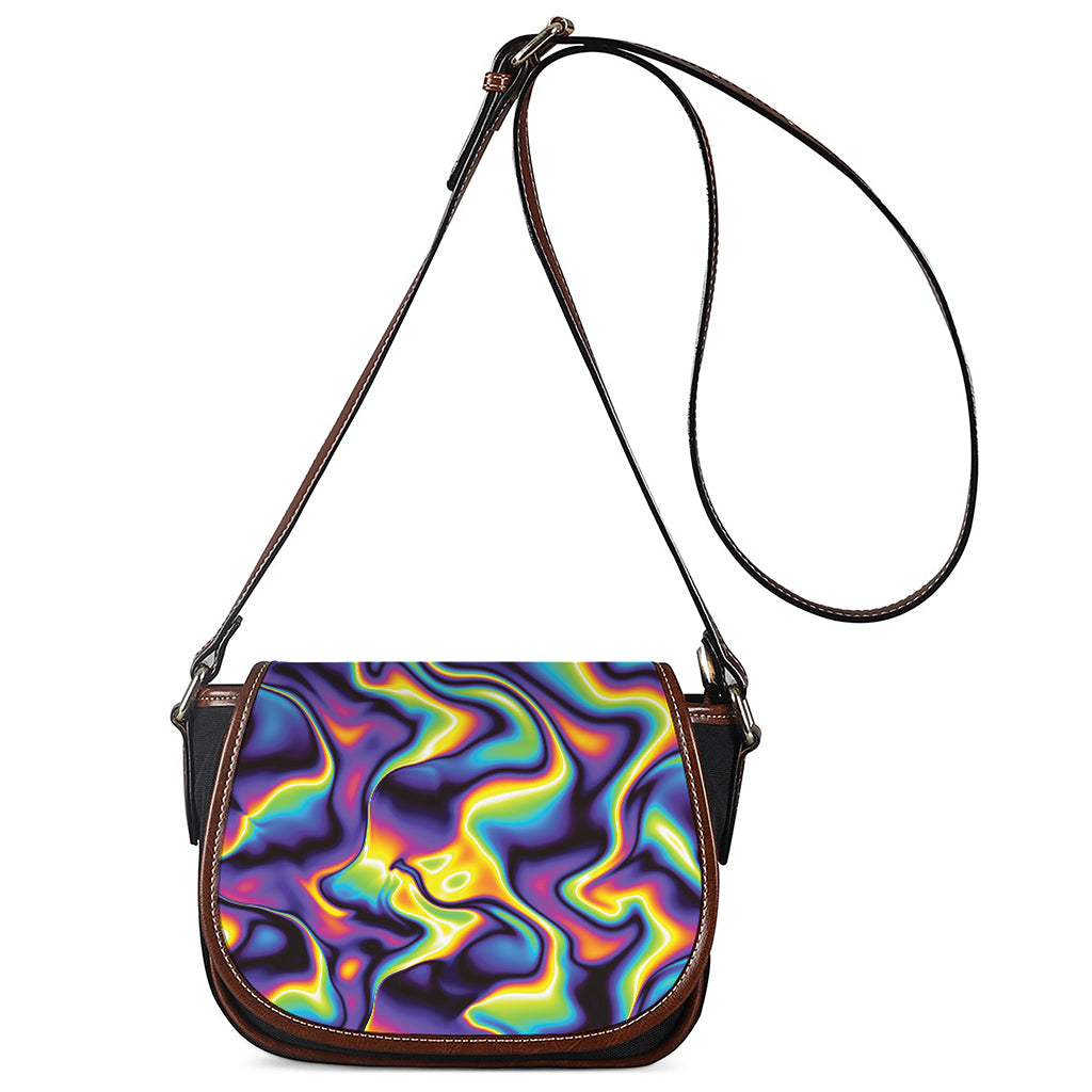 Psychedelic Wavy Print Saddle Bag