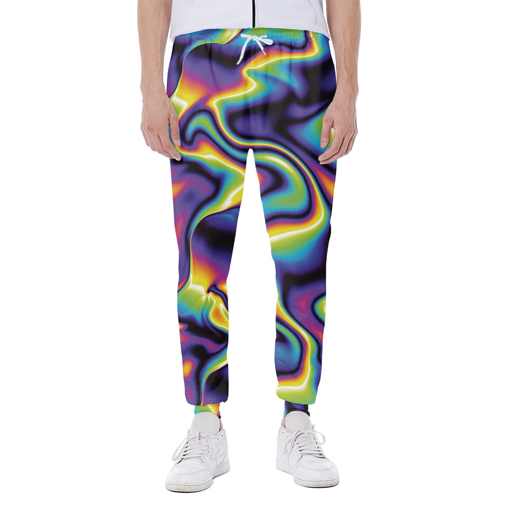 Psychedelic Wavy Print Scuba Joggers