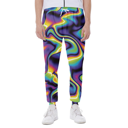 Psychedelic Wavy Print Scuba Joggers