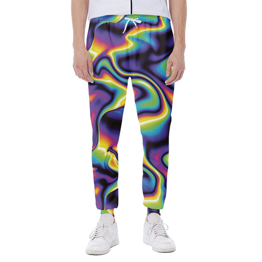 Psychedelic Wavy Print Scuba Joggers