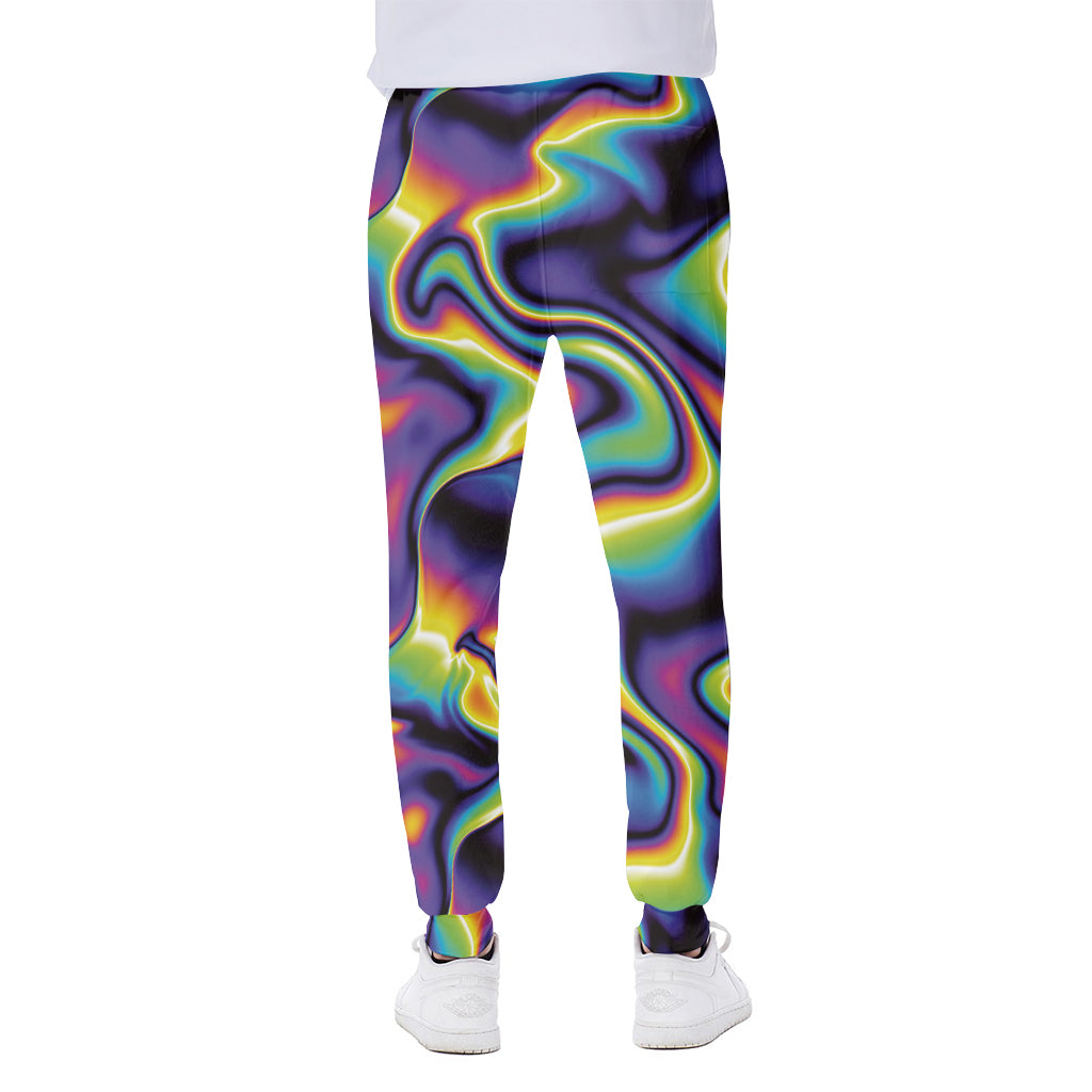 Psychedelic Wavy Print Scuba Joggers
