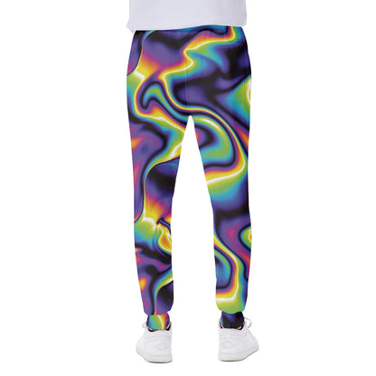 Psychedelic Wavy Print Scuba Joggers