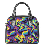 Psychedelic Wavy Print Shoulder Handbag