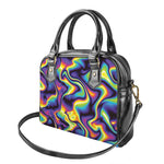 Psychedelic Wavy Print Shoulder Handbag