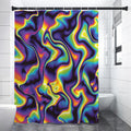 Psychedelic Wavy Print Shower Curtain