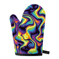Psychedelic Wavy Print Single Oven Mitt