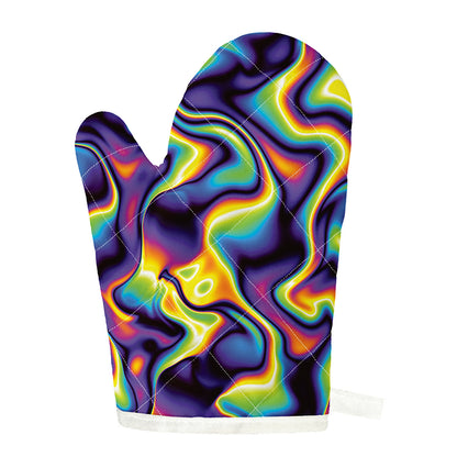 Psychedelic Wavy Print Single Oven Mitt