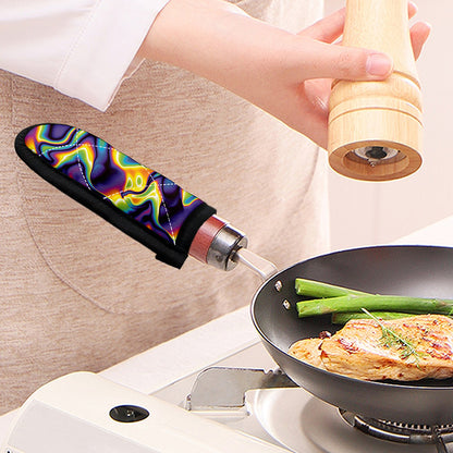 Psychedelic Wavy Print Skillet Handle Cover