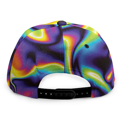 Psychedelic Wavy Print Snapback Cap