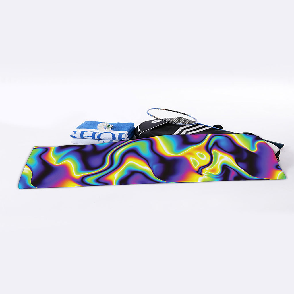 Psychedelic Wavy Print Sports Towel