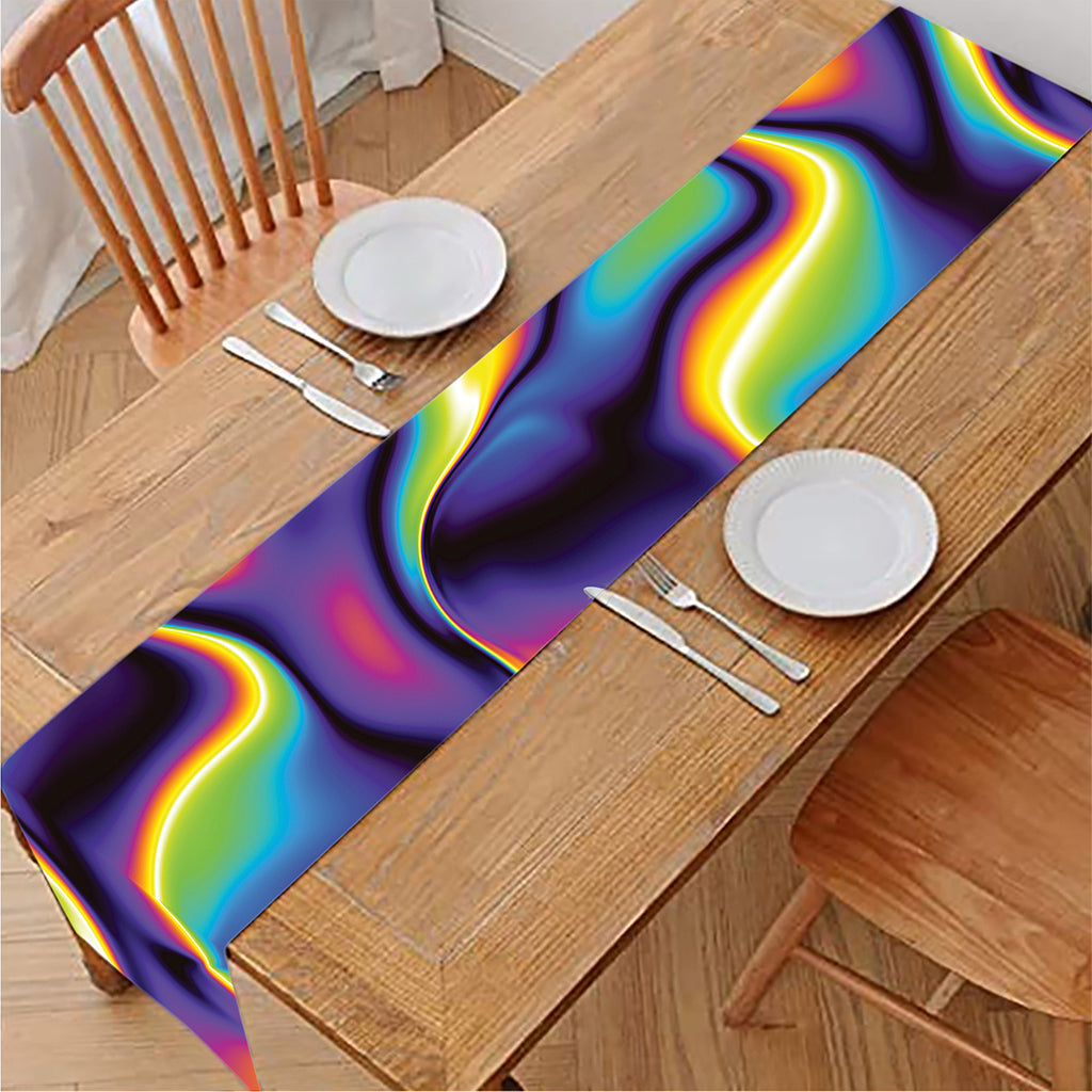 Psychedelic Wavy Print Table Runner