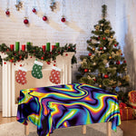 Psychedelic Wavy Print Tablecloth