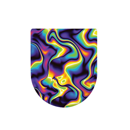 Psychedelic Wavy Print Toilet Lid Cover