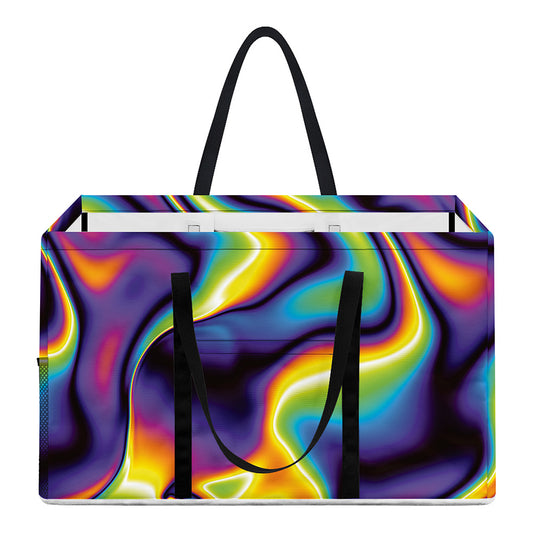 Psychedelic Wavy Print Utility Tote Bag