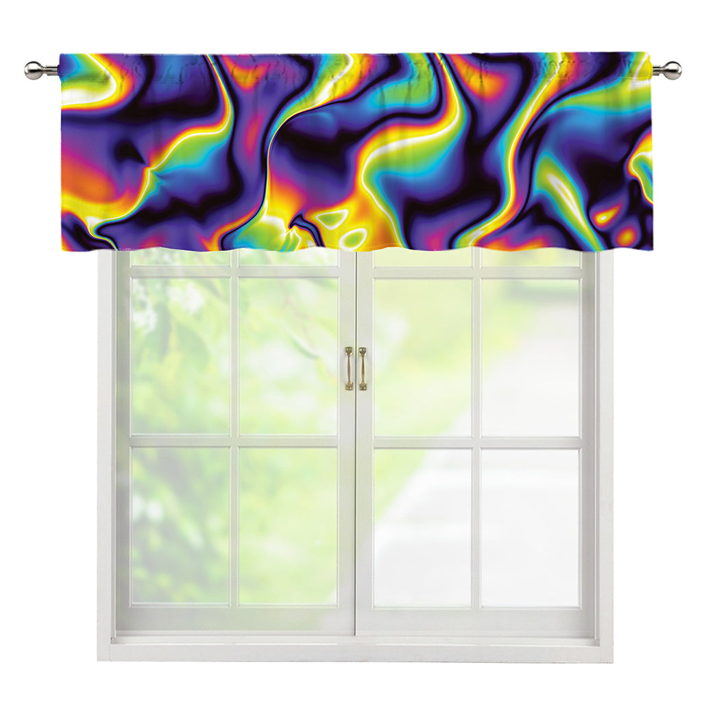 Psychedelic Wavy Print Window Valance