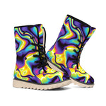 Psychedelic Wavy Print Winter Boots