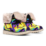 Psychedelic Wavy Print Winter Boots