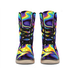 Psychedelic Wavy Print Winter Boots