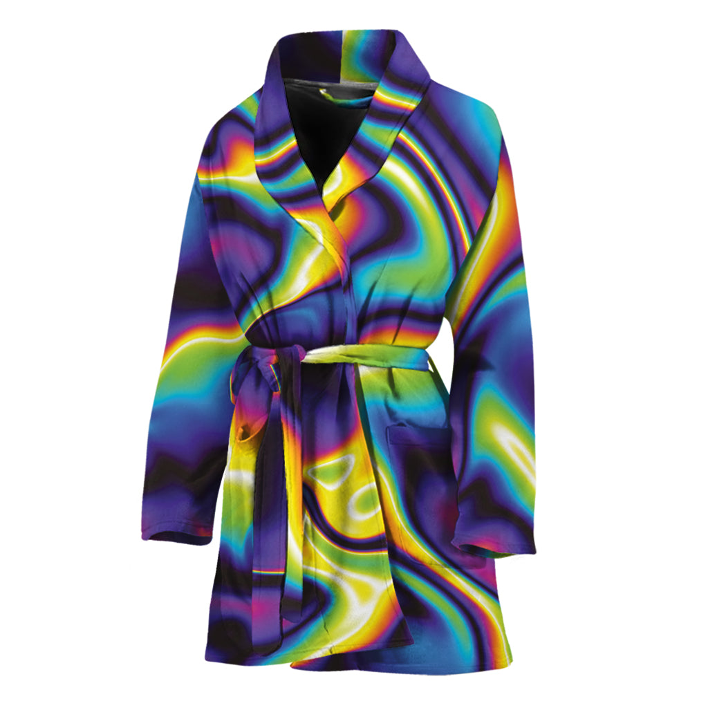 Psychedelic Wavy Print Women's Bathrobe