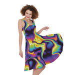 Psychedelic Wavy Print Women's Sleeveless Dress