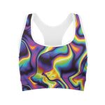 Psychedelic Wavy Print Women's Sports Bra