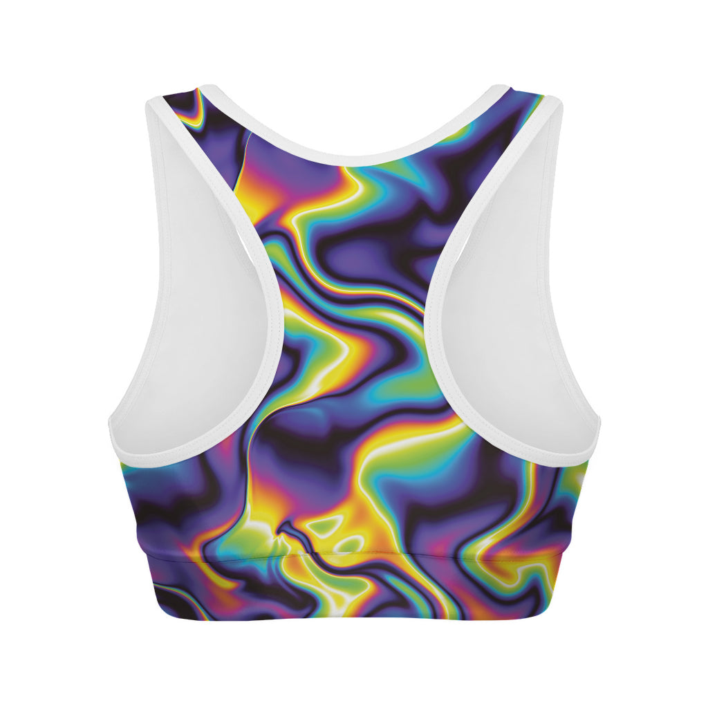 Psychedelic Wavy Print Women's Sports Bra
