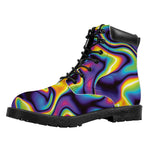 Psychedelic Wavy Print Work Boots