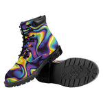 Psychedelic Wavy Print Work Boots