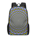 Psychedelic Web Optical Illusion 17 Inch Backpack