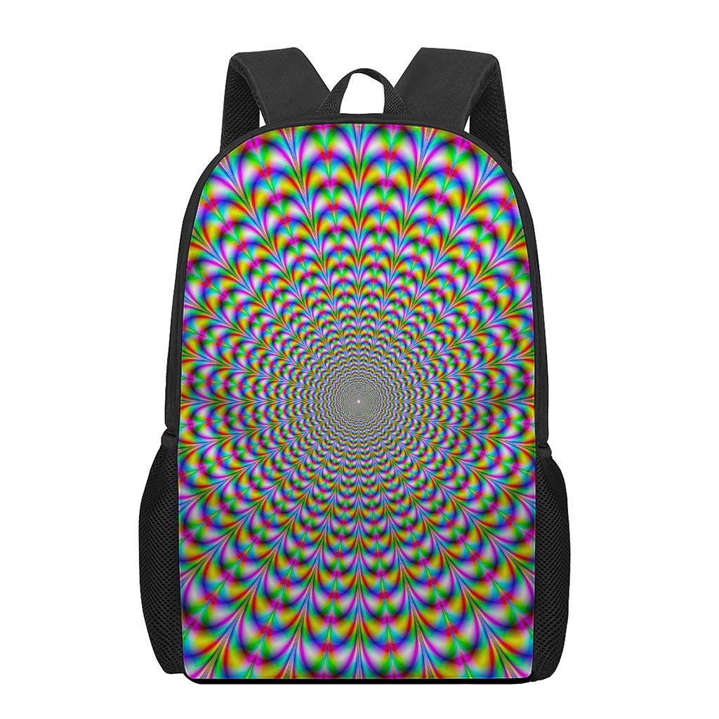 Psychedelic Web Optical Illusion 17 Inch Backpack