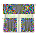 Psychedelic Web Optical Illusion 3 Piece Kitchen Curtains