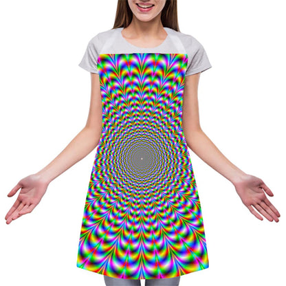Psychedelic Web Optical Illusion Adjustable Apron