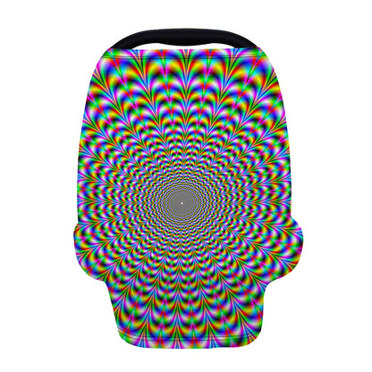 Psychedelic Web Optical Illusion Baby Seat Cover