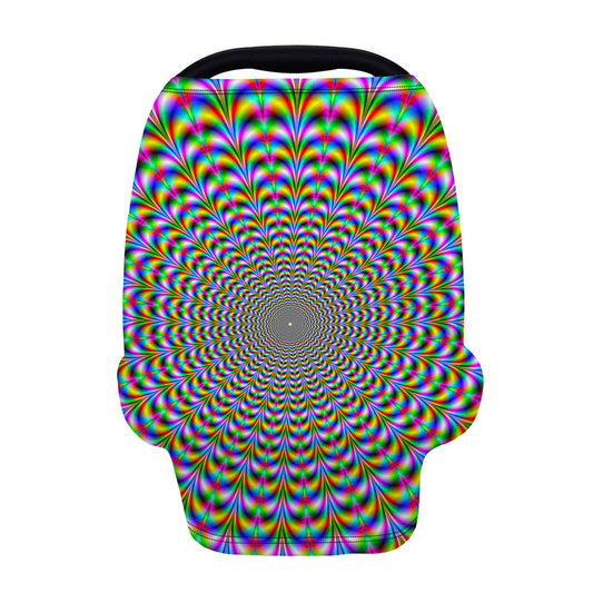 Psychedelic Web Optical Illusion Baby Seat Cover