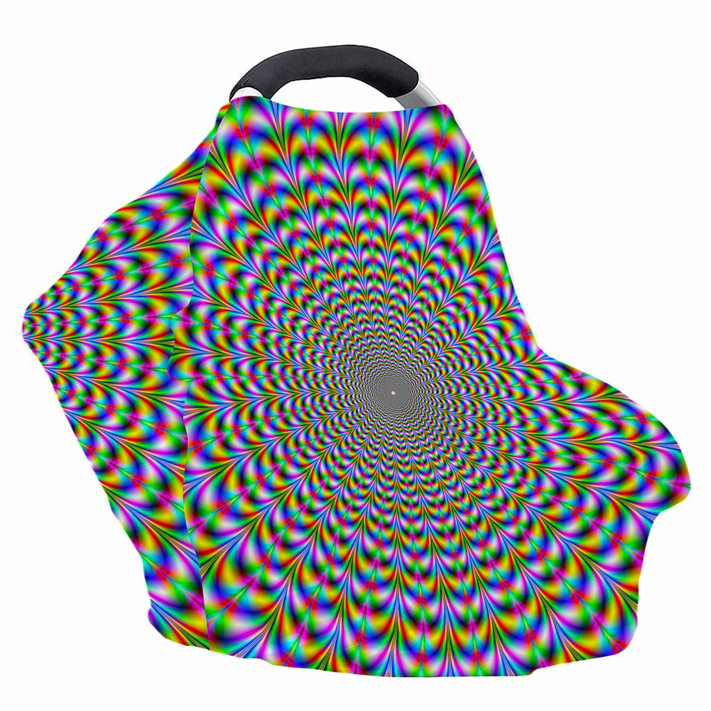 Psychedelic Web Optical Illusion Baby Seat Cover