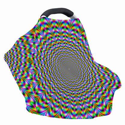 Psychedelic Web Optical Illusion Baby Seat Cover