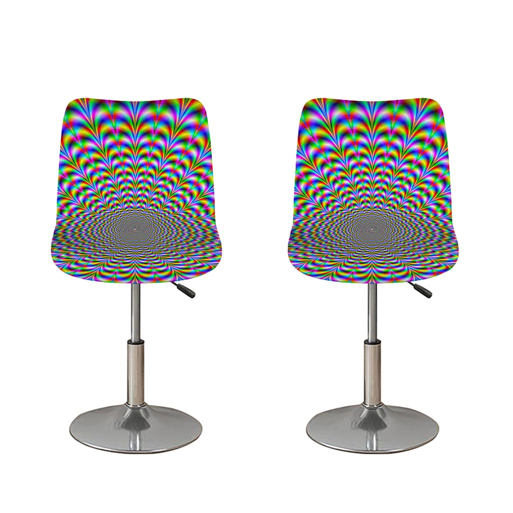 Psychedelic Web Optical Illusion Bar Stool Covers